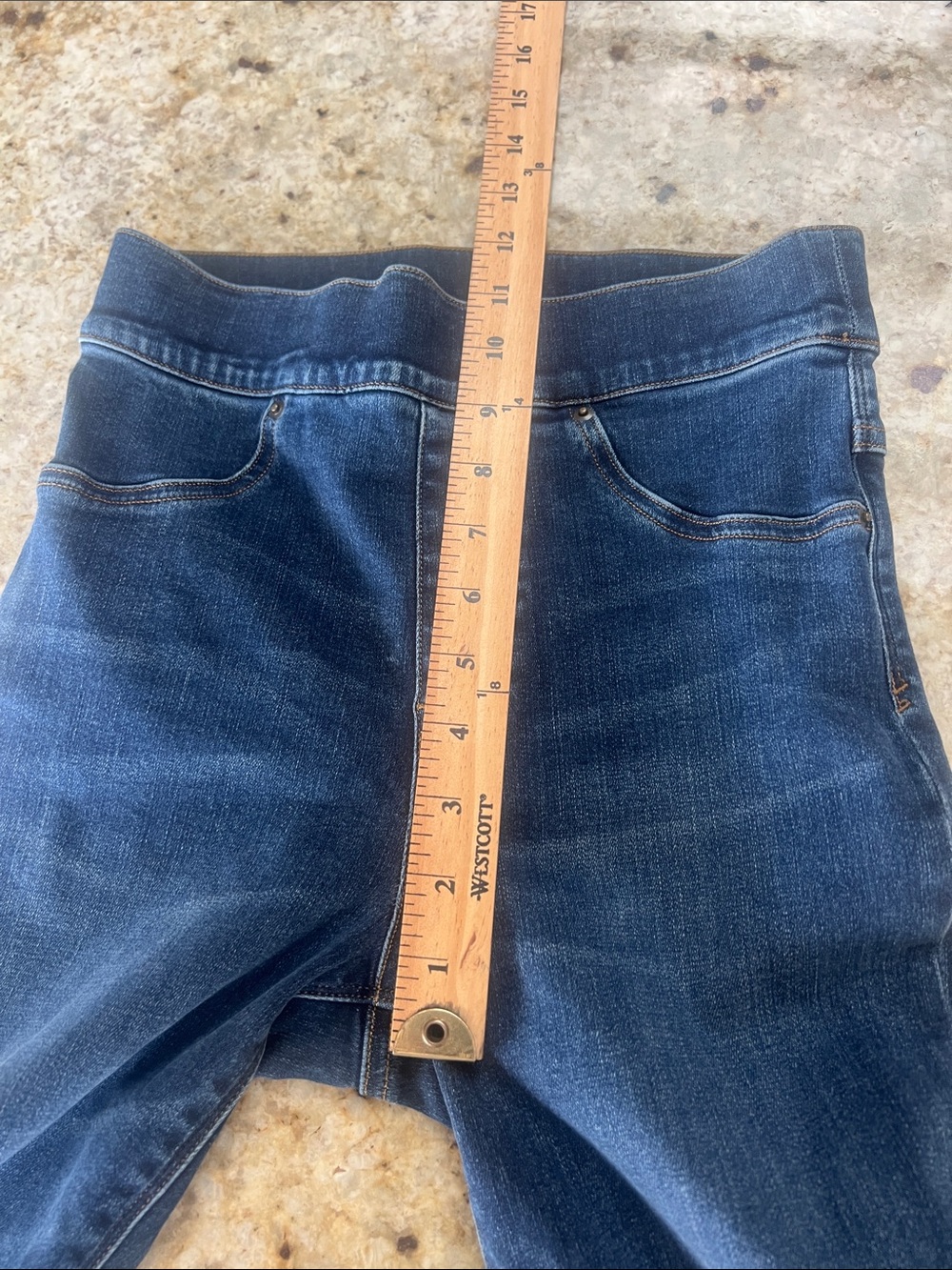 SPANX WMNS CROPPED FLARE DENIM JEANS PULL ON SHAPING RAW HEM STRETCH NWOT SIZ XS - Picture 9 of 11